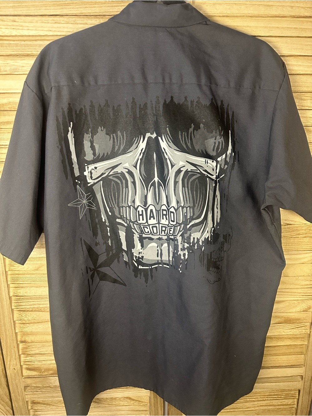 Hardcore Skull Graphic Short-Sleeve Shirt - Black XL